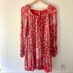 Free People Red Floral Dress
